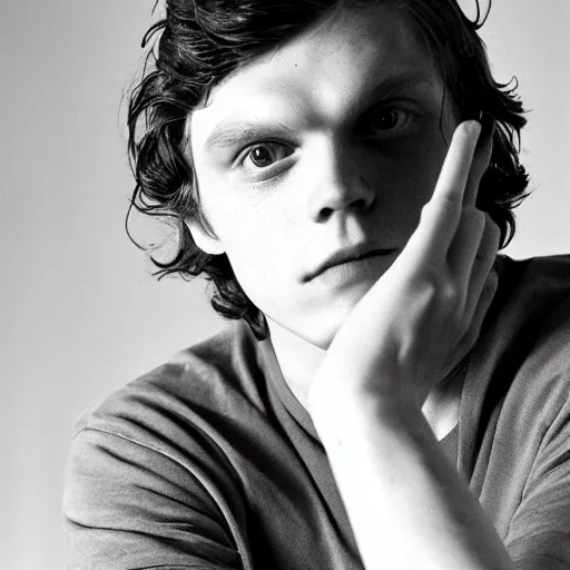 Image similar to evan peters photographed by larry clark, 8 k