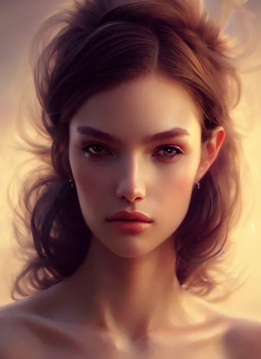 Prompt: a gorgeous female photo, professionally retouched, soft lighting, wearing a feather dress, realistic, smooth face, perfect eyes, wide angle, sharp focus on eyes, 8 k high definition, insanely detailed, intricate, elegant, art by artgerm and greg rutkowski and diego fazio