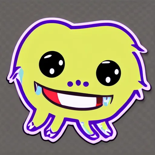 Image similar to a sticker illustration of a cute little monster, vectorized