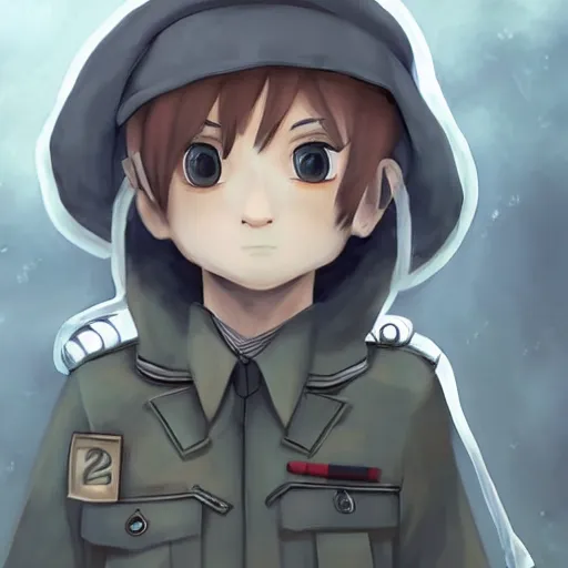 Prompt: beautiful little arian boy in nazi uniform. made in abyss art style, inspired by kris from deltarrune, cute detailed artwork, anatomically correct, soft details, ilya kuvshinov, reflection, perfect composition, portrait, illumination, digital art, detailed anime soft face, symmetrical face