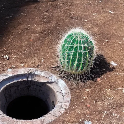 Image similar to A cactus evaporating into thin air in a sewer, Go pro footage