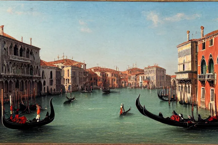 Prompt: realistic painting of Venice, 1870s