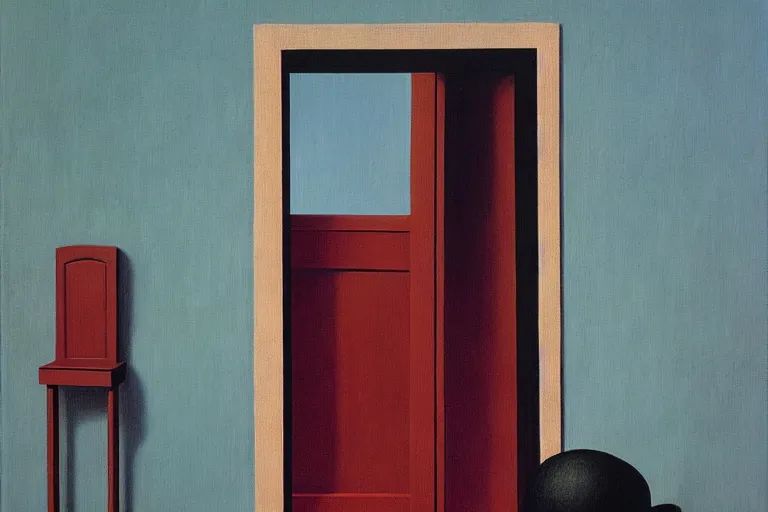 Image similar to the door by rene magritte, detailed painting, hd, hq, high resolution, high detail, 4 k, 8 k