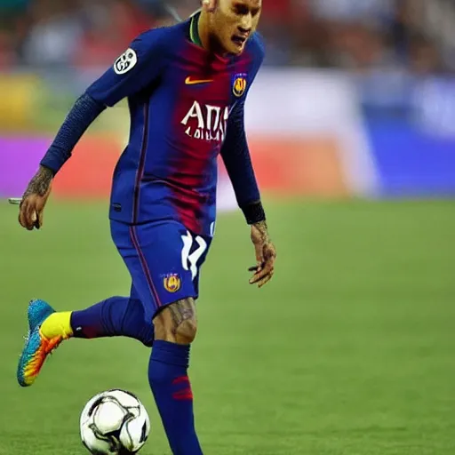 Prompt: neymar becomes a cyborg.