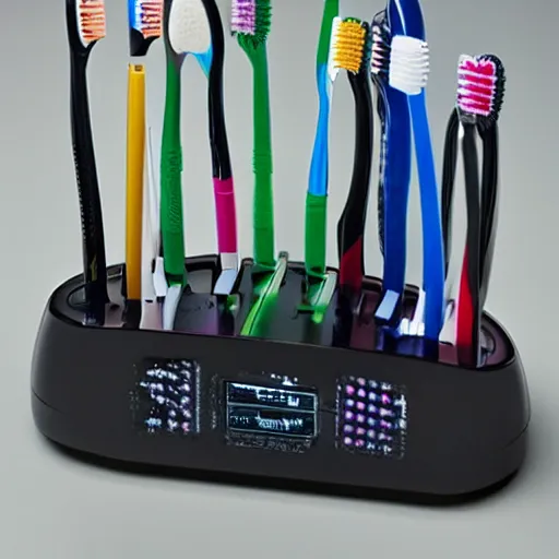 Prompt: laser - powered toothbrush, catalogue photo