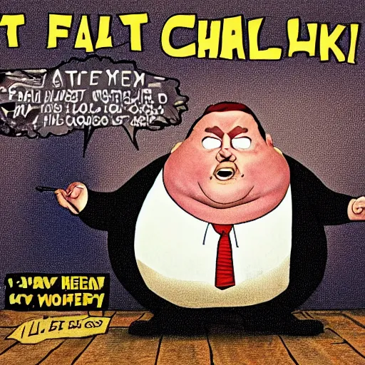 Prompt: fat chuck is mad