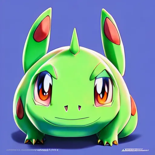 Image similar to Pokemon Bulbasaur portrait Pixar style by Artgerm and Tom Bagshaw