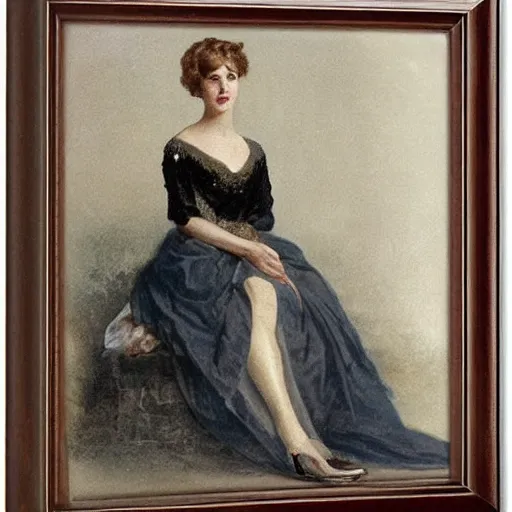 Image similar to beautiful woman in dress, by armitage arnold