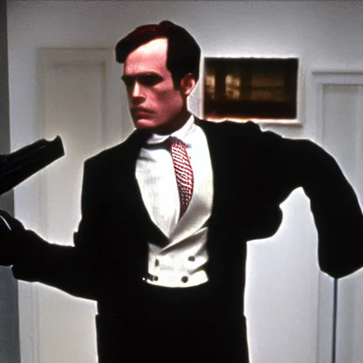 Prompt: Karl Marx in American Psycho (1999)