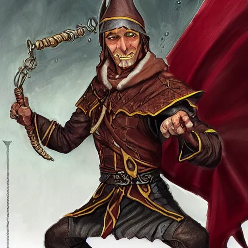 Image similar to Tarski Fiume, half-elf Time Wizard, iconic character art by Wayne Reynolds for Paizo Pathfinder RPG