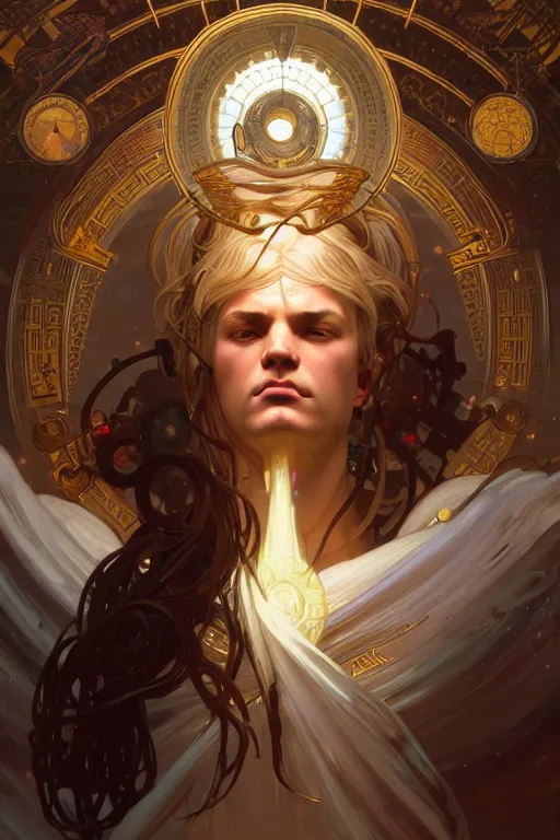 Prompt: highly detailed portrait of god zeus, alphonse mucha, stephen bliss, unreal engine, fantasy art by greg rutkowski, rhads, ferdinand knab, makoto shinkai and lois van baarle, ilya kuvshinov, rossdraws, tom bagshaw, global illumination, radiant light, detailed and intricate environment, steampunk