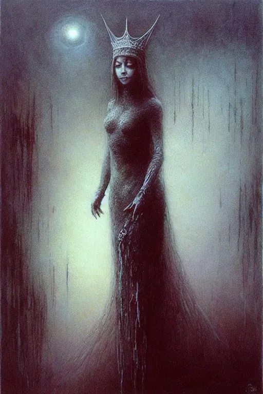 Prompt: alyson hannigan as princess by beksinski