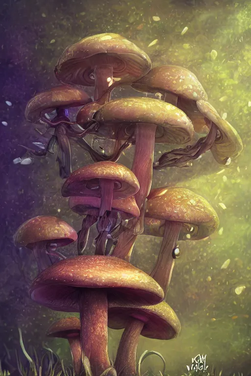 Image similar to a humanoid figure mushroom creature, highly detailed, digital art, sharp focus, trending on art station, plant, anime art style