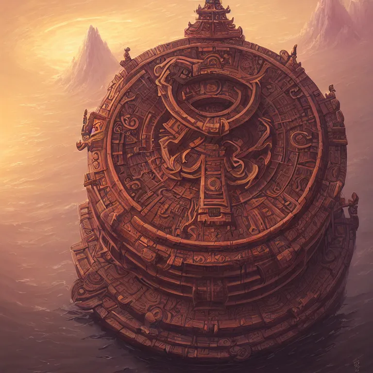 Image similar to Giant Floating Circular Ancient Sacred Calligraphy Structure by Andreas Rocha