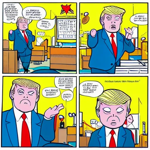 Image similar to donald trump as a big baby by chris ware