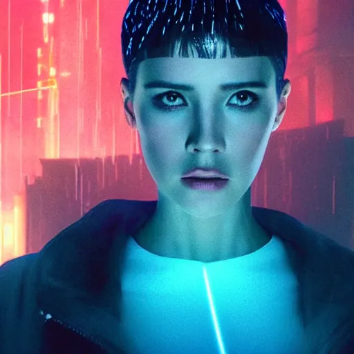 Image similar to portrait of joi from blade runner 2 0 4 9 as a hologram