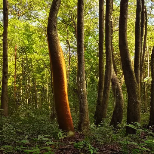 Image similar to the forest, the sun through the foliage, a lot of porcini mushrooms