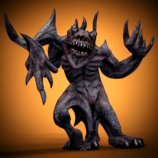 Image similar to monster demon, 3 d rendered