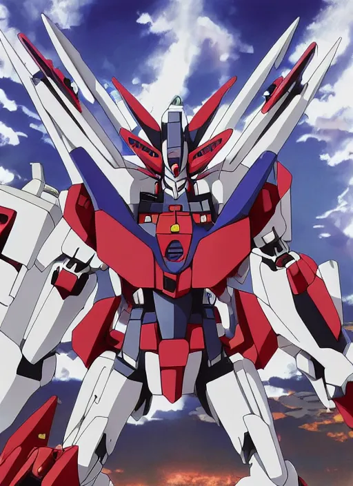 Image similar to evangelion Gundam patlabor Gurren Lagann, studio trigger Mecha anime, realistic, extremely detailed