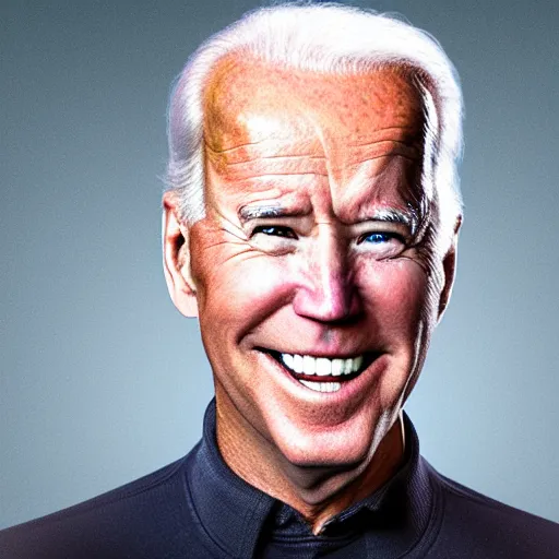 Image similar to uhd candid photo of cosmic joe biden wearing a rubber muzzle, with accurate face, real rubber muzzle, uhd, studio lighting, correct face, photo by annie leibovitz