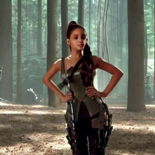 Prompt: Ariana Grande as Katniss Everdeen but better