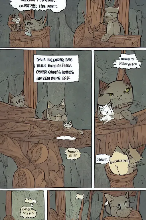 a graphic novel comic about warrior cats, Stable Diffusion