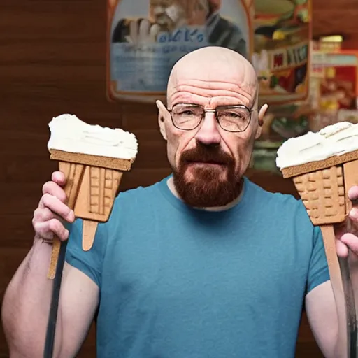 Prompt: walter white ice cream popsicle