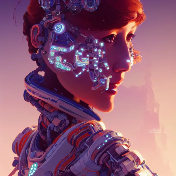 Image similar to symmetry!! portrait of a robot astronaut, floral! horizon zero dawn machine, intricate, elegant, highly detailed, digital painting, artstation, concept art, smooth, sharp focus, illustration, art by artgerm and greg rutkowski and alphonse mucha, 8 k