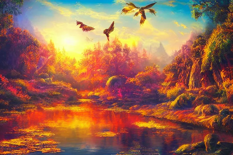 Prompt: party, fantasy, painting, ultra realistic!!!, clear weather, golden hour, sharp focus