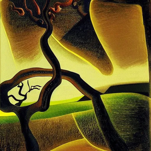 Prompt: woods at night, stylized, salvadore dali