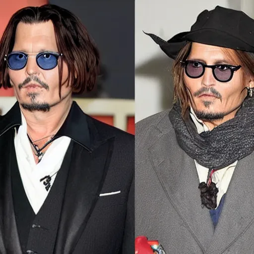 Prompt: johnny depp helping homeless people get food