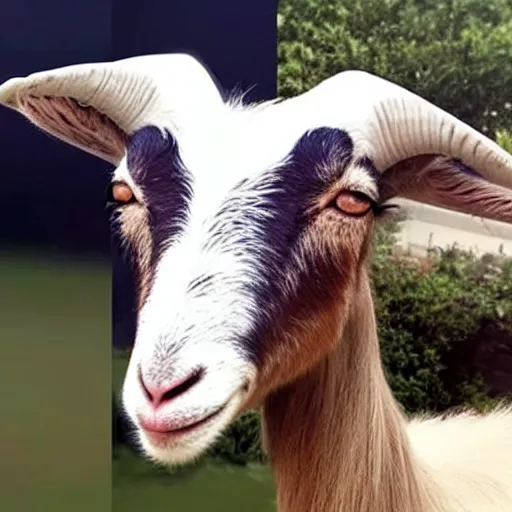 Prompt: a goat that looks like taylor!!!! swift!!!!