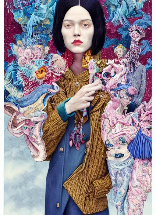 Image similar to fashion portrait :: by Martine Johanna and Simon Stålenhag and Chie Yoshii and Kenneth Willardt and wlop and Casey Weldon :: ornate, dynamic, particulate, rich colors, intricate, harper's bazaar, elegant, highly detailed, centered, artstation, smooth, sharp focus, octane render, 3d