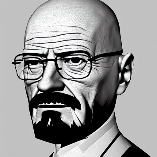 Image similar to Walter White low poly render