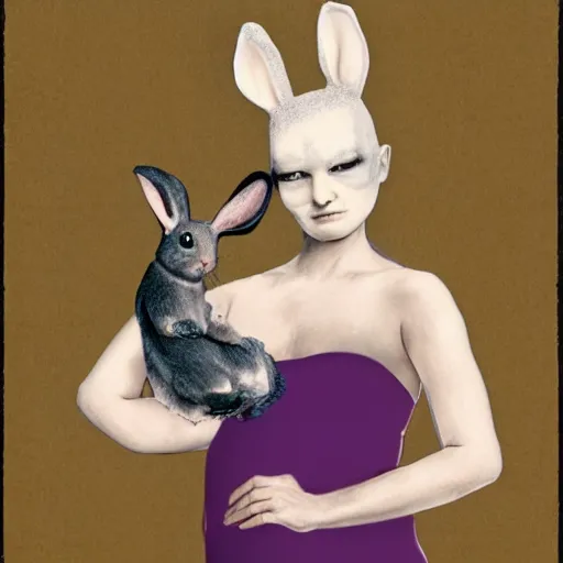 Image similar to a hybrid rabbit woman