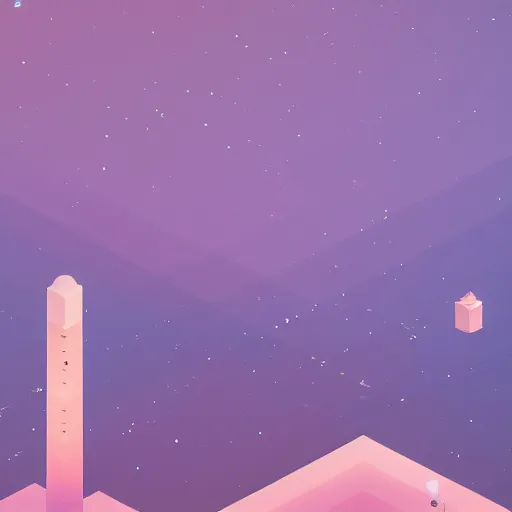 Image similar to Liminal space in outer space, in the style of Monument Valley