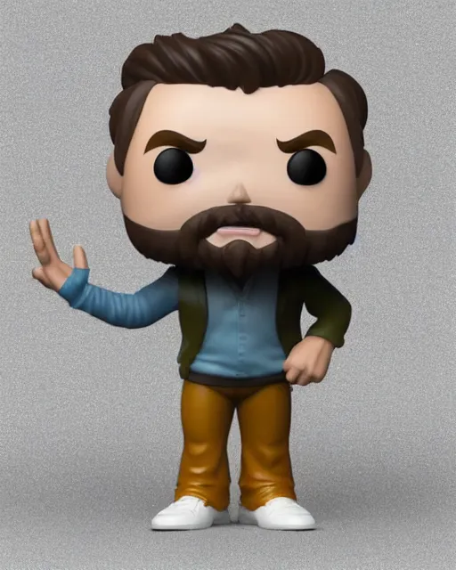 Image similar to full body 3d render of Jim Carrey as a funko pop, studio lighting, white background, blender, trending on artstation, 8k, highly detailed