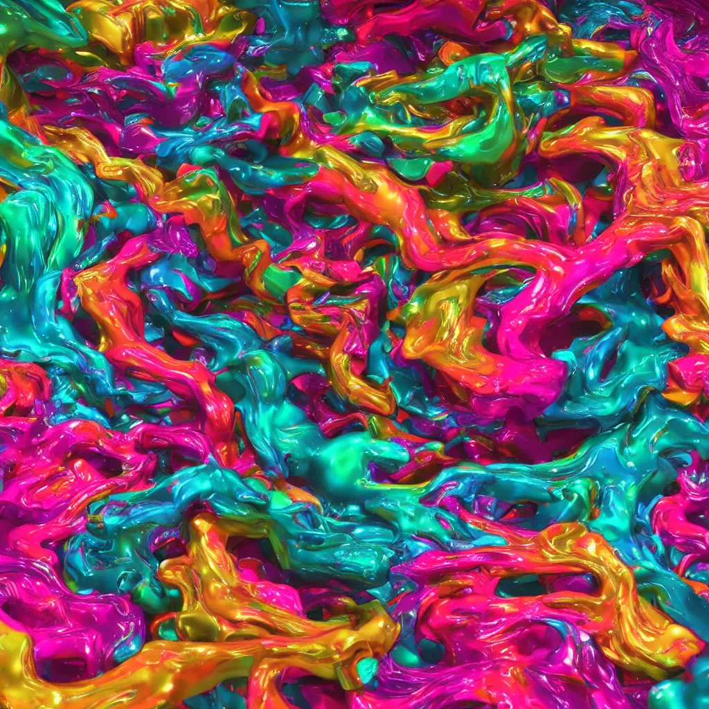 Image similar to painful pleasures by lynda benglis, octane render, colorful, 4 k, 8 k