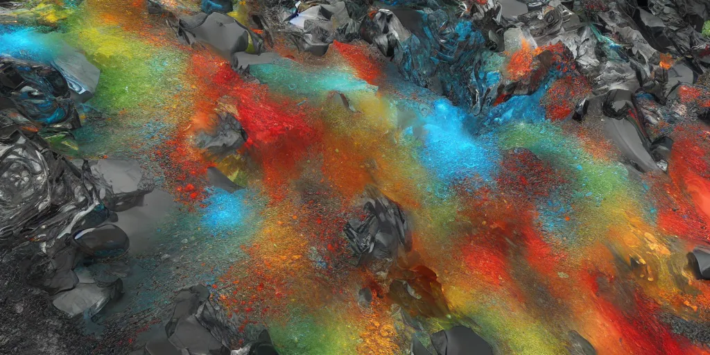 Image similar to mix of colors, high detailed in texture, fluid simulation, unreal engine 5 rendered