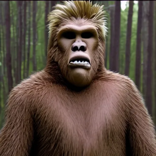 Prompt: gary busey as bigfoot, fullbody, cctv footage