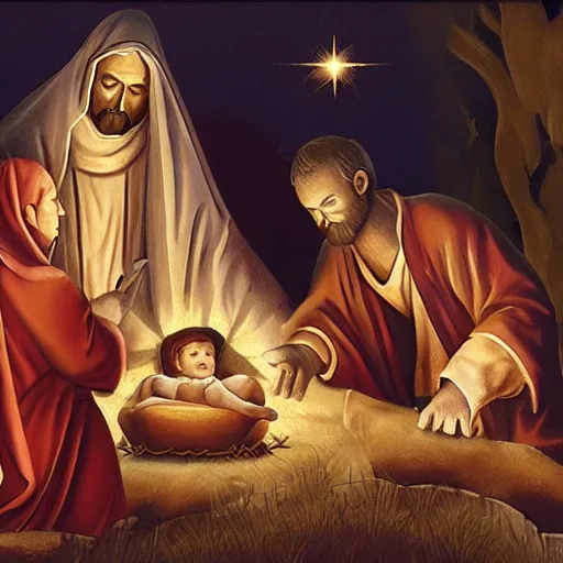 Image similar to among us nativity scene