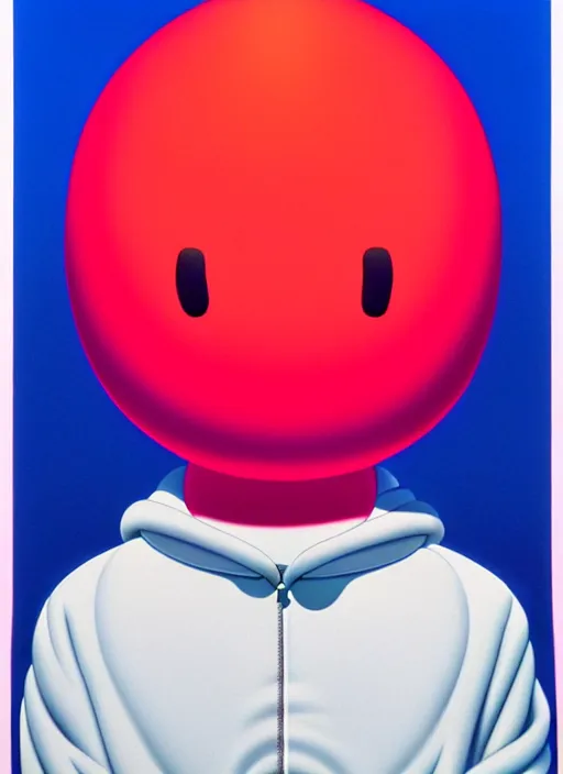 Image similar to puffy person by shusei nagaoka, kaws, david rudnick, airbrush on canvas, pastell colours, cell shaded, 8 k