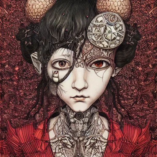 Image similar to portrait painted in jacek yerka style drawn by vania zouravliov and takato yamamoto, inspired by cyberpunk, intricate acrylic gouache painting, high detail, sharp high detail, artstation, manga and anime