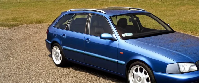 Image similar to Denim Blue Audi A4 B6 Avant (2002) with patina, created by Barclay Shaw