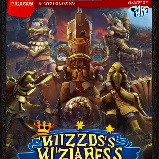 Image similar to video game box art of a game called wizard's chess, 4 k, highly detailed cover art.