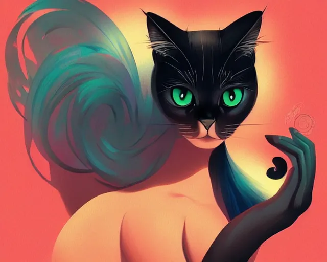 Image similar to my favorite cat, a simple vector based illustration, by ross tran, artgerm