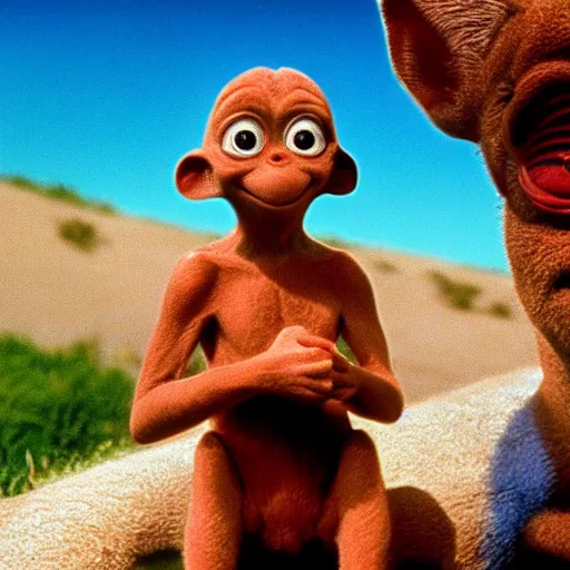 Image similar to mac and me ( 1 9 8 8 ), bold natural colors, national geographic photography, masterpiece, full shot