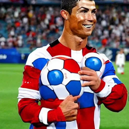 Image similar to cristiano Ronaldo as a clown