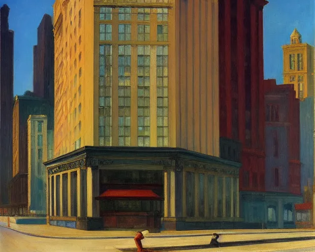 Image similar to chicago by edward hopper