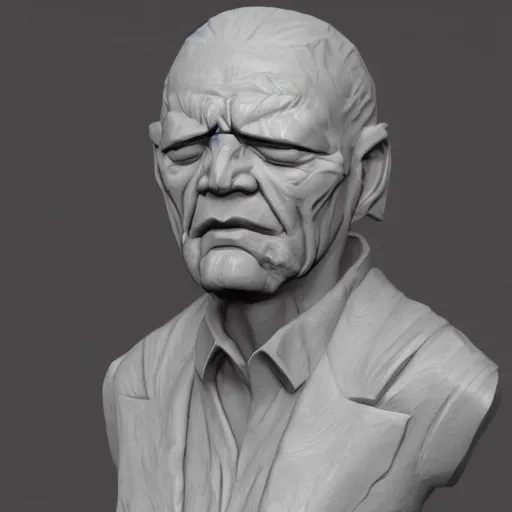 Prompt: rick sanches sculpture, 4 k